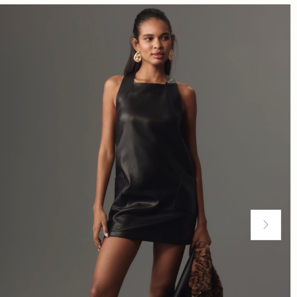 Maeve Sleeveless Faux-Leather Shift Mini Dress - Picture 1 of 6